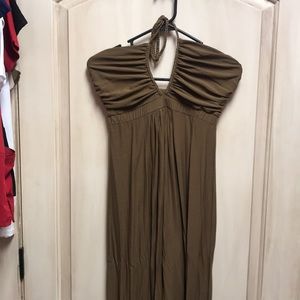 Brown maxi braided halter maxi